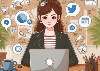 Girl with laptop image